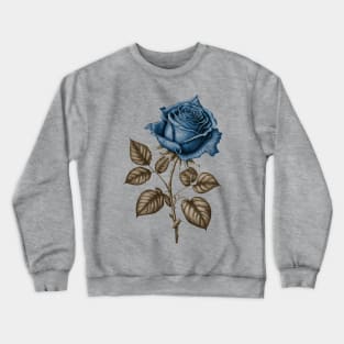 Blue Rose Drawing, Flower Drawing, Gift For Her Crewneck Sweatshirt